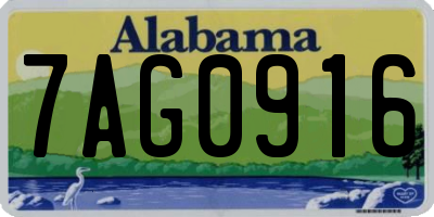 AL license plate 7AG0916