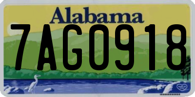 AL license plate 7AG0918