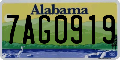 AL license plate 7AG0919