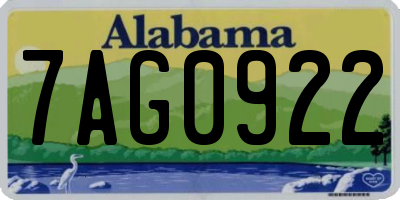AL license plate 7AG0922
