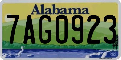 AL license plate 7AG0923