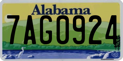 AL license plate 7AG0924