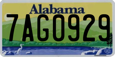 AL license plate 7AG0929