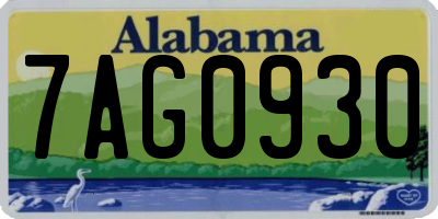 AL license plate 7AG0930