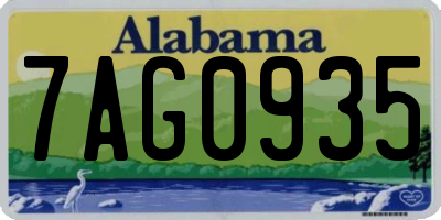 AL license plate 7AG0935