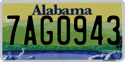 AL license plate 7AG0943