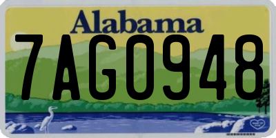 AL license plate 7AG0948