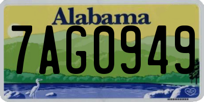 AL license plate 7AG0949
