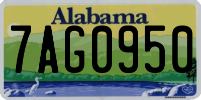 AL license plate 7AG0950