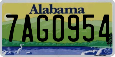 AL license plate 7AG0954