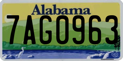 AL license plate 7AG0963