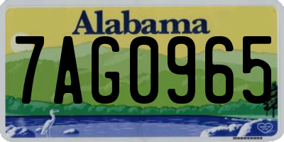 AL license plate 7AG0965