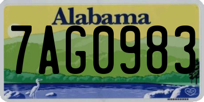 AL license plate 7AG0983