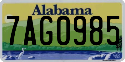 AL license plate 7AG0985