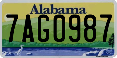 AL license plate 7AG0987
