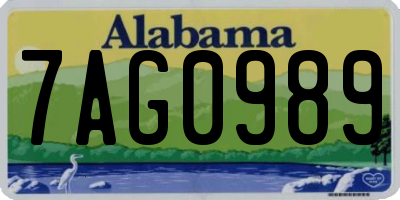 AL license plate 7AG0989
