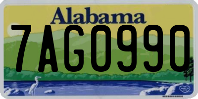 AL license plate 7AG0990