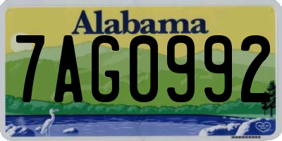 AL license plate 7AG0992