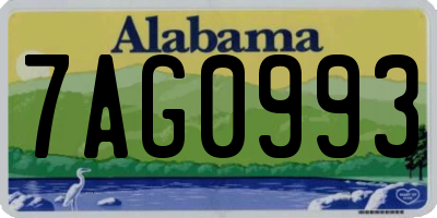 AL license plate 7AG0993