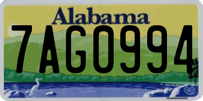 AL license plate 7AG0994