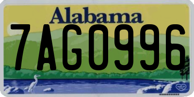 AL license plate 7AG0996