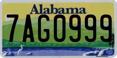 AL license plate 7AG0999