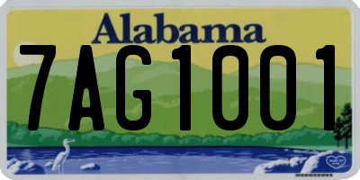 AL license plate 7AG1001
