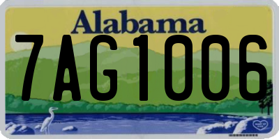 AL license plate 7AG1006