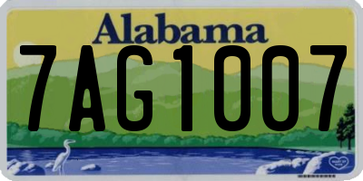 AL license plate 7AG1007