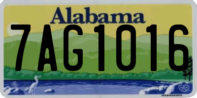 AL license plate 7AG1016