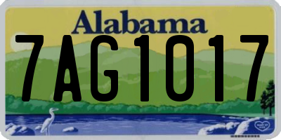 AL license plate 7AG1017