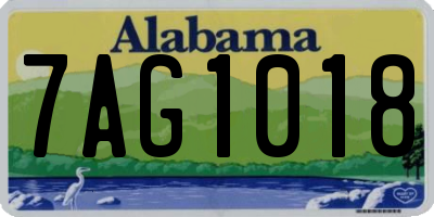 AL license plate 7AG1018