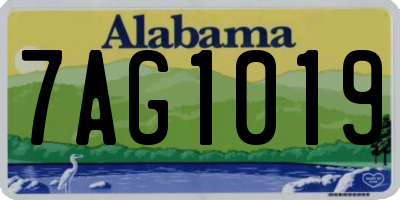 AL license plate 7AG1019