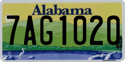 AL license plate 7AG1020