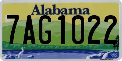 AL license plate 7AG1022