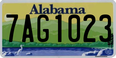 AL license plate 7AG1023