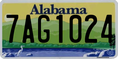 AL license plate 7AG1024