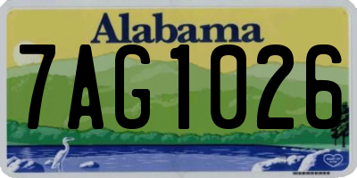 AL license plate 7AG1026
