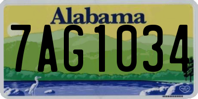 AL license plate 7AG1034