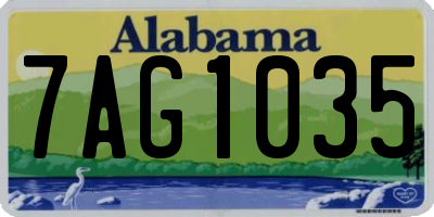 AL license plate 7AG1035