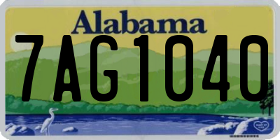 AL license plate 7AG1040