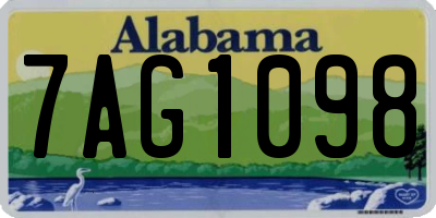AL license plate 7AG1098