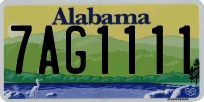 AL license plate 7AG1111