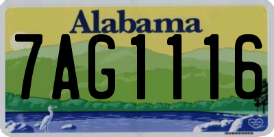 AL license plate 7AG1116
