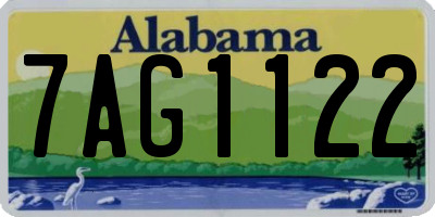 AL license plate 7AG1122