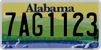 AL license plate 7AG1123