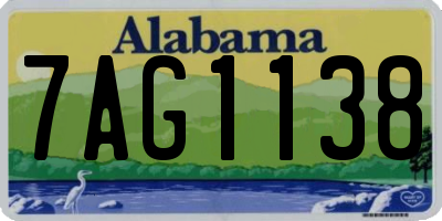 AL license plate 7AG1138