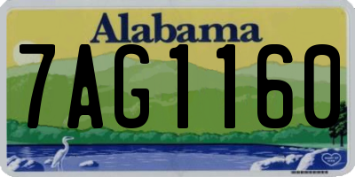 AL license plate 7AG1160