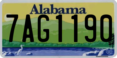 AL license plate 7AG1190