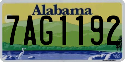 AL license plate 7AG1192